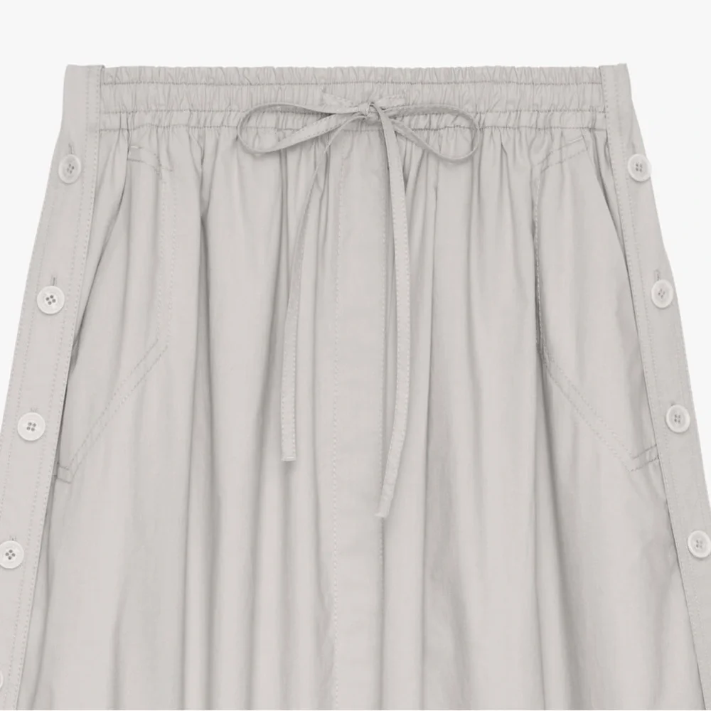 Zara SRPLS limited edition grey/ beige Drawstring Skirt
